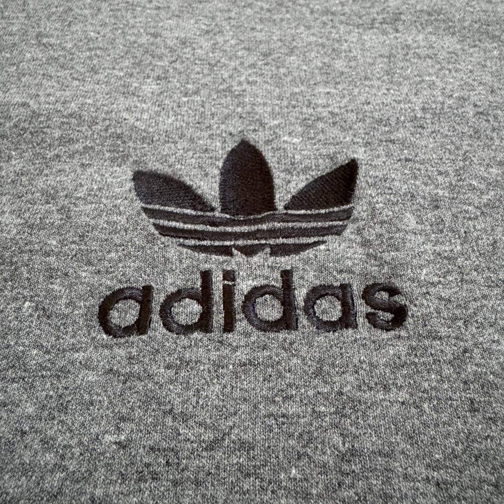 Vintage Adidas T-Shirt Large Gray Trefoil Logo Made in USA Short Sleeve Tee - Picture 2 of 3